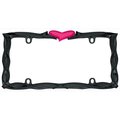 Cruiser Accessories Cruiser Accessories 22456 Heart License Plate Frame; Glossy Black And Pink 22456